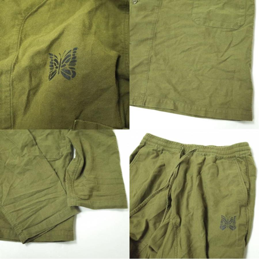 Needles ニードルス 22AW Pajama Set - Cotton Flannel コットンフランネル パジャマセット LQ209 M OLIVE セットアップ 上下 g12346 |  | 08