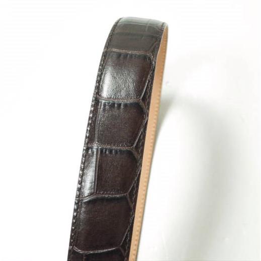 新品 AMBOISE アンボワーズ フランス製 クロコ型押しレザーベルト 6160/1115 NS 85/34 ブラウン バックル g12398 |  | 03