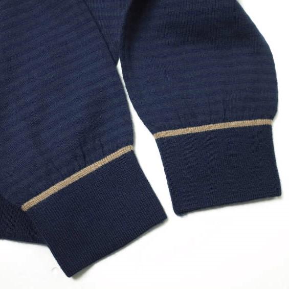 新品 soe ソーイ COSTUME コットンウール Vネックラインニット MW-08002 L ネイビー セーター プルオーバー ボーダー トップス g12405 |  | 05