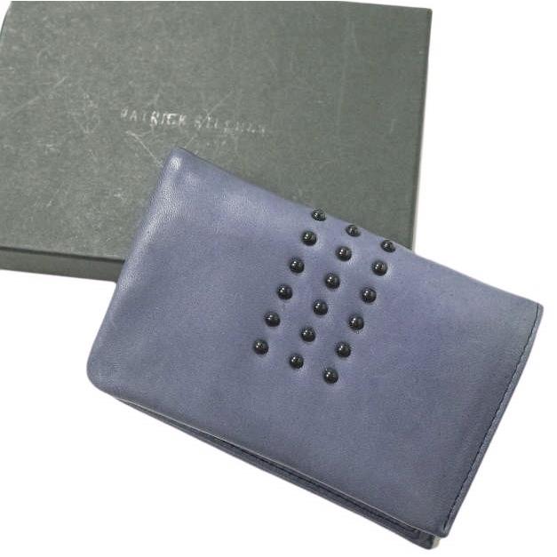 PATRICK STEPHAN パトリックステファン ボールスタッズ レザーカードケース 009AA008 ブルー 名刺入れ g12458 | 