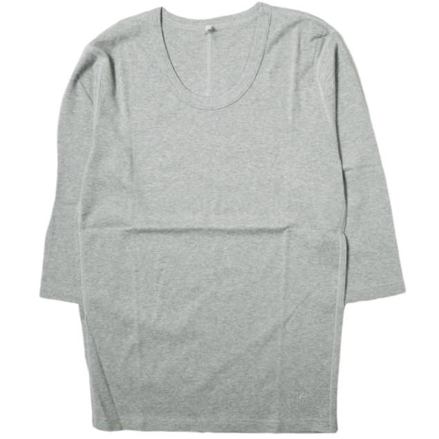 新品 koko ココ 日本製 フラットシーマ ソリッドUネック七分袖Tシャツ KMCT09-102002 L グレー カットソー トップス g12478 | 