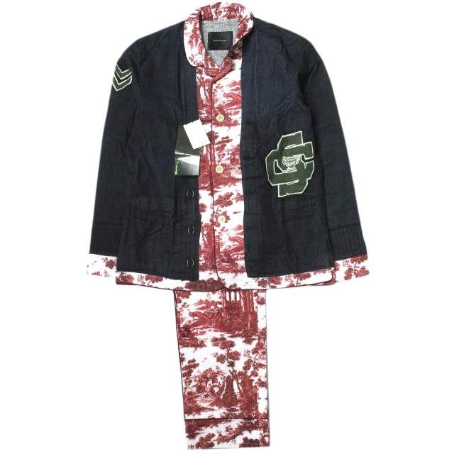 新品 UNDERCOVERISM アンダーカバイズム 転写プリント コットンフランネル パジャマセット N4001-3 2 RED/NAVY セットアップ 上下 g12489 | 