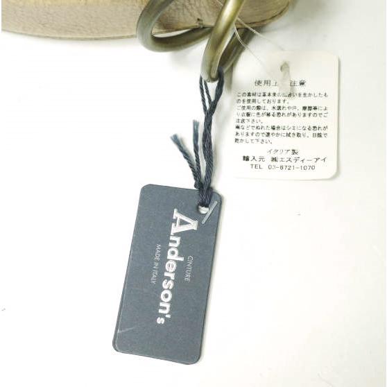 新品 Anderson's アンダーソンズ イタリア製 エイジング加工 レザーリングベルト A/2719 85 ベージュ g12508 |  | 02