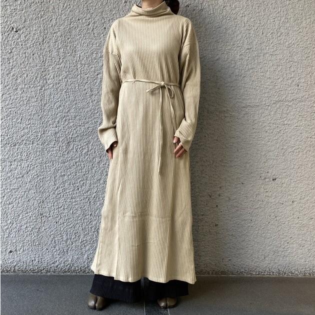 新品 BASERANGE ベースレンジ ポルトガル製 LHASA KAFTAN オーガニックコットン リブマキシワンピース XS KHAKI ドレス ロング g12531 |  | 02
