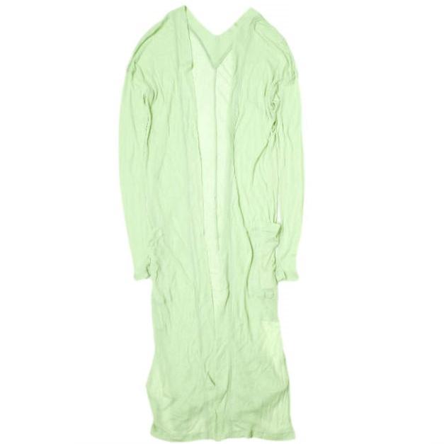 新品 CROCE CROSS クローチェクロス 日本製 MICA テンセルカシミヤシルク ハイゲージニットロングカーディガン 2 LIGHT GREEN 定価26,400円 | 