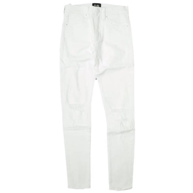 新品 D-ID ディーアイディー FLORENCE ANKLE SKINNY ISKO S03 ダメージ加工スキニーデニムパンツ 134627 24 WHITE 定価21,780円 ROSE BUD | 