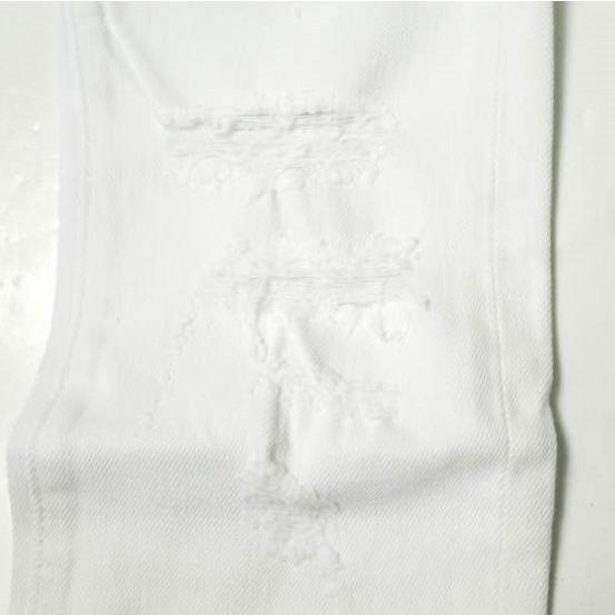 新品 D-ID ディーアイディー FLORENCE ANKLE SKINNY ISKO S03 ダメージ加工スキニーデニムパンツ 134627 22 WHITE 定価21,780円 ROSE BUD |  | 06