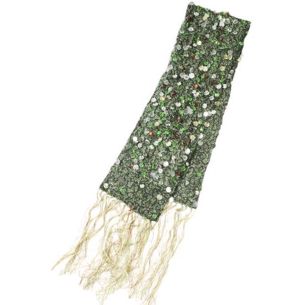 新品 DRIES VAN NOTEN ドリスヴァンノッテン FELLA W.W.SCALF ビジューフリンジストール 142-11308-604 BLACK g12573 | 