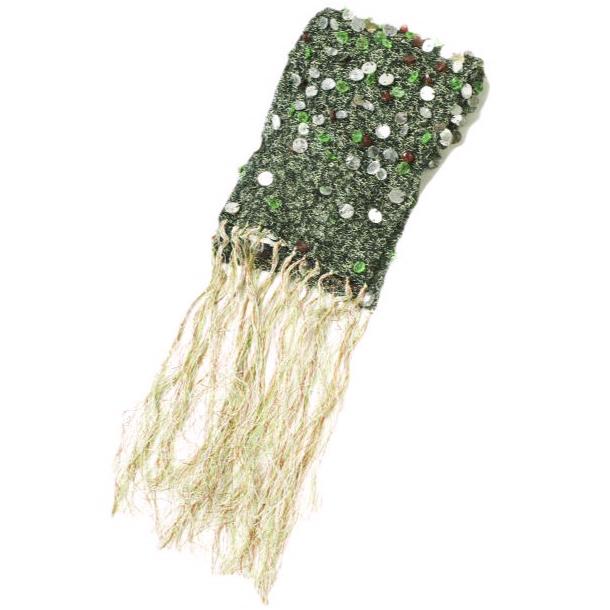 新品 DRIES VAN NOTEN ドリスヴァンノッテン FELLA W.W.SCALF ビジューフリンジストール 142-11308-604 BLACK g12573 |  | 01