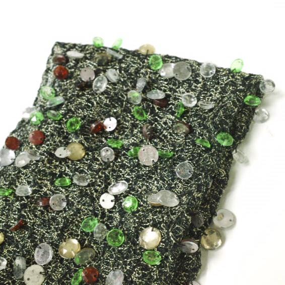 新品 DRIES VAN NOTEN ドリスヴァンノッテン FELLA W.W.SCALF ビジューフリンジストール 142-11308-604 BLACK g12573 |  | 04