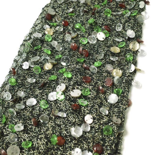 新品 DRIES VAN NOTEN ドリスヴァンノッテン FELLA W.W.SCALF ビジューフリンジストール 142-11308-604 BLACK g12573 |  | 05