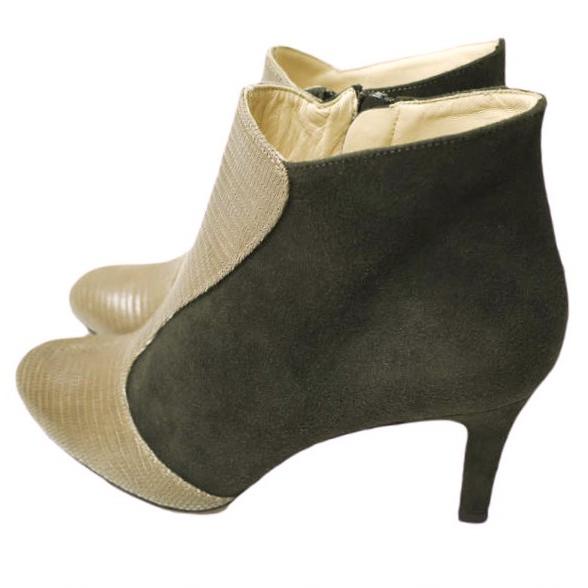 新品 FABIO RUSCONI ファビオルスコーニ GAZZE コンビネーション サイドジップヒールブーツ 35 1/2(22.5-23cm) BROWN 定価42,900円 g12589 |  | 01