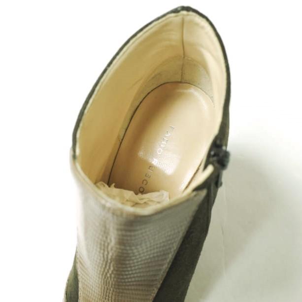 新品 FABIO RUSCONI ファビオルスコーニ GAZZE コンビネーション サイドジップヒールブーツ 35 1/2(22.5-23cm) BROWN 定価42,900円 g12589 |  | 06