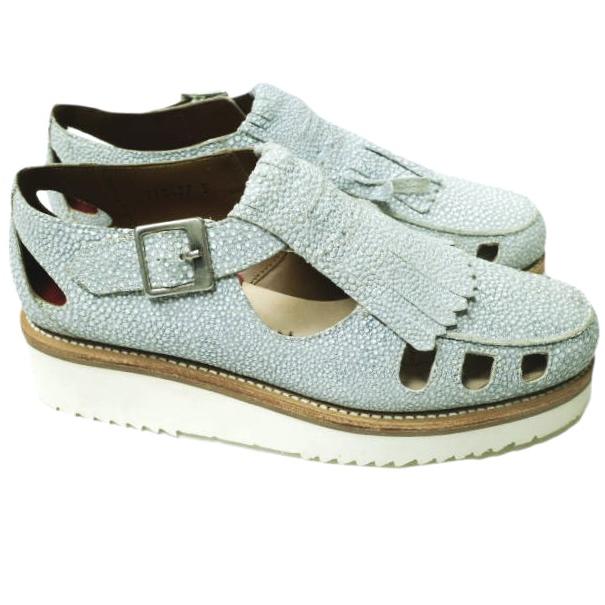 新品 GRENSON グレンソン ETHEL キルトタッセルストラップレザーシューズ 210427 UK5D(24cm) BLUE STINGRAY 定価47,300円 革靴 サンダル |  | 02