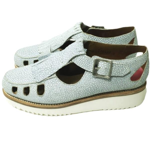 新品 GRENSON グレンソン ETHEL キルトタッセルストラップレザーシューズ 210427 UK4.5D(23.5cm) BLUE STINGRAY 定価47,300円 サンダル |  | 01