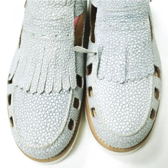 新品 GRENSON グレンソン ETHEL キルトタッセルストラップレザーシューズ 210427 UK4.5D(23.5cm) BLUE STINGRAY 定価47,300円 サンダル |  | 04