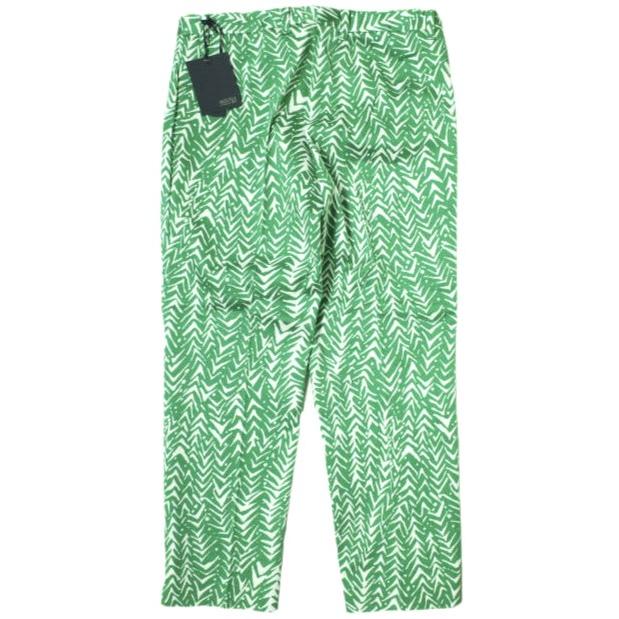 新品 INCOTEX インコテックス HIGH COMFORT コットンストレッチ プリントサブリナパンツ J73005 38 Green トラウザーズ 定価33,000円 |  | 01