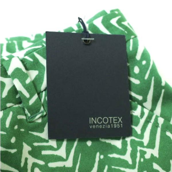 新品 INCOTEX インコテックス HIGH COMFORT コットンストレッチ プリントサブリナパンツ J73005 36 Green トラウザーズ 定価33,000円 |  | 02