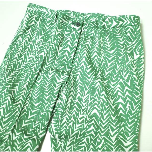 新品 INCOTEX インコテックス HIGH COMFORT コットンストレッチ プリントサブリナパンツ J73005 36 Green トラウザーズ 定価33,000円 |  | 04