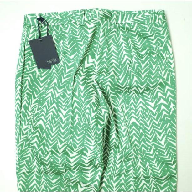 新品 INCOTEX インコテックス HIGH COMFORT コットンストレッチ プリントサブリナパンツ J73005 36 Green トラウザーズ 定価33,000円 |  | 06