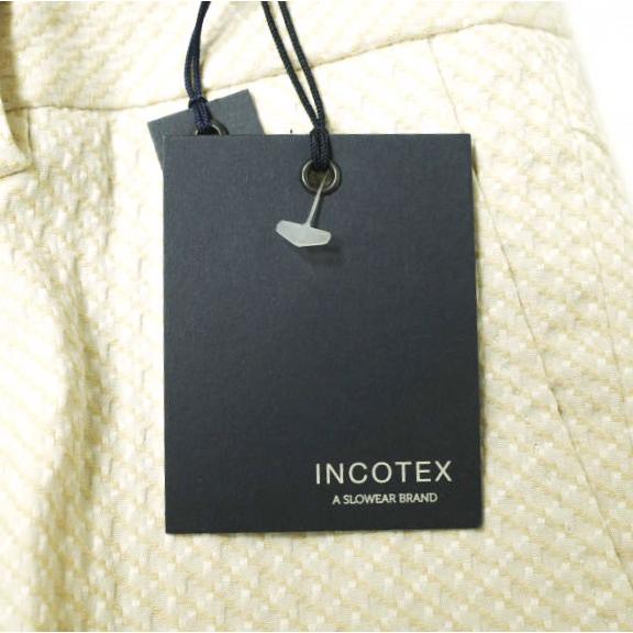 新品 INCOTEX インコテックス 日本製 HIGH COMFORT コットンストレッチ ワッフルチェックサブリナパンツ J77005 36 Beige 定価30,800円 |  | 02