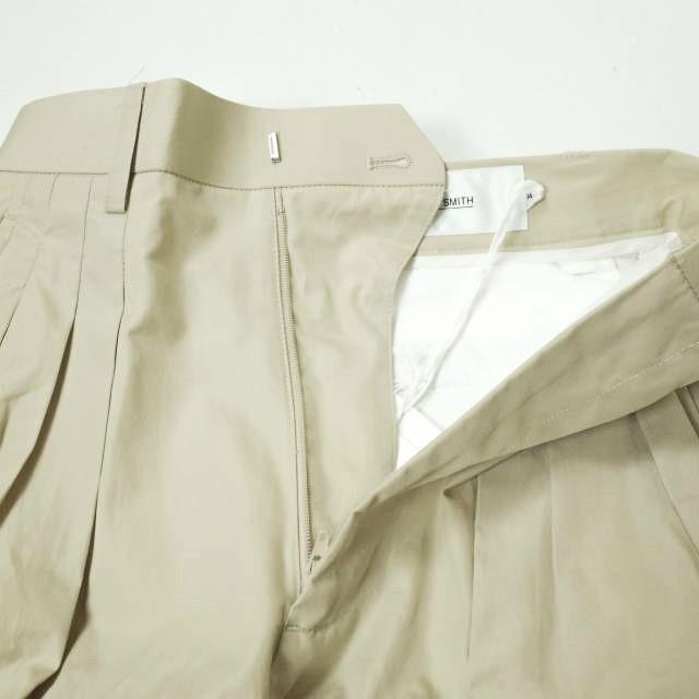 新品 JANE SMITH ジェーンスミス 20SS 日本製 SIDELINE THREE TUCK PANTS サイドライン3タックパンツ 20SPT-#216L 34 BEIGE g12621 |  | 04