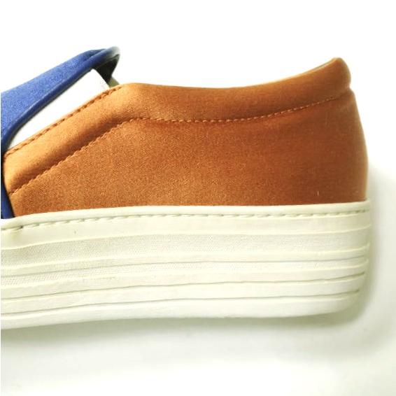 新品 Joshua Sanders ジョシュアサンダース SATIN SLIP-ON バイカラーサテンスリッポン 10018 38(24-24.5cm) BLUE/ORANGE スニーカー |  | 06