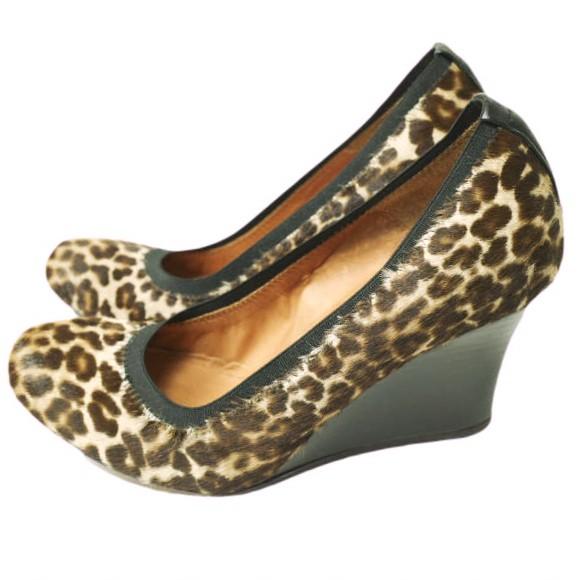 新品 LANVIN ランバン レオパードハラコウェッジソールパンプス WEDGE BALLERINE 360-49725-391 351/2(22cm) 定価93,450円 バレエシューズ |  | 01