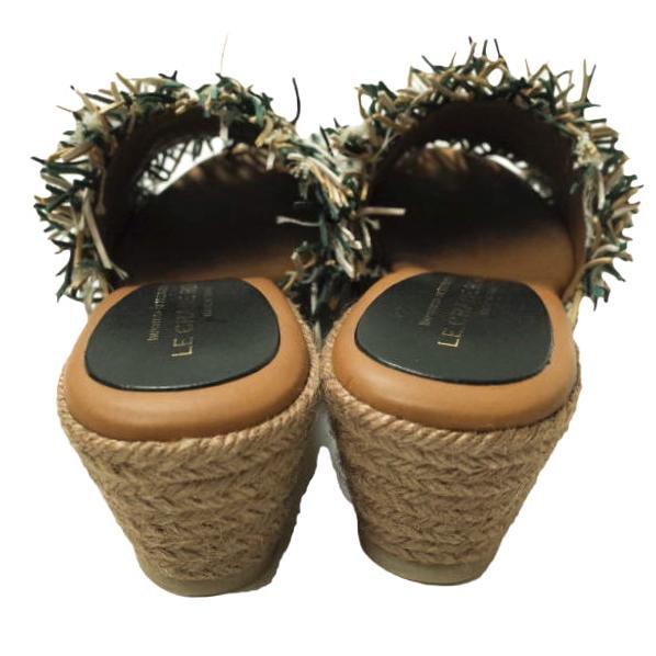 新品 LE CRABE ROUGE ルクラベルージュ スペイン製 COLUMBIA 異素材フリンジ ウエッジソールサンダル 36(23cm) BLACK/GREEN/CUERO g12655 |  | 03