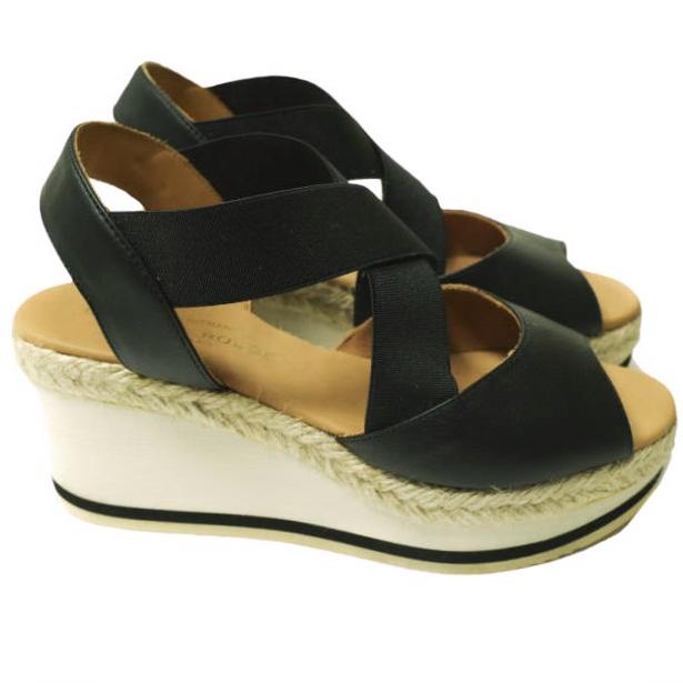 新品 LE CRABE ROUGE ルクラベルージュ スペイン製 CLASSIC ウエッジソールストラップサンダル 38(24cm) BLACK シューズ g12661 |  | 02