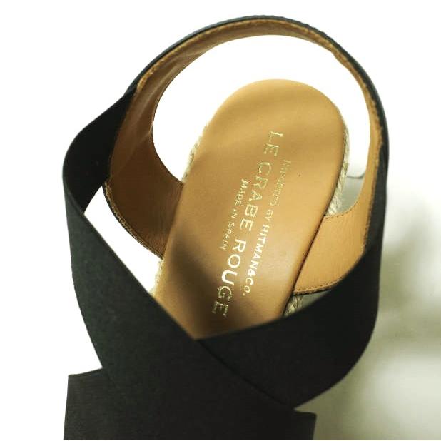 新品 LE CRABE ROUGE ルクラベルージュ スペイン製 CLASSIC ウエッジソールストラップサンダル 38(24cm) BLACK シューズ g12661 |  | 05