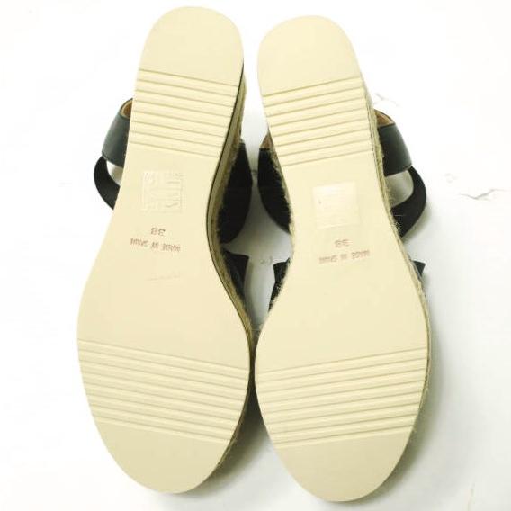 新品 LE CRABE ROUGE ルクラベルージュ スペイン製 CLASSIC ウエッジソールストラップサンダル 38(24cm) BLACK シューズ g12661 |  | 07