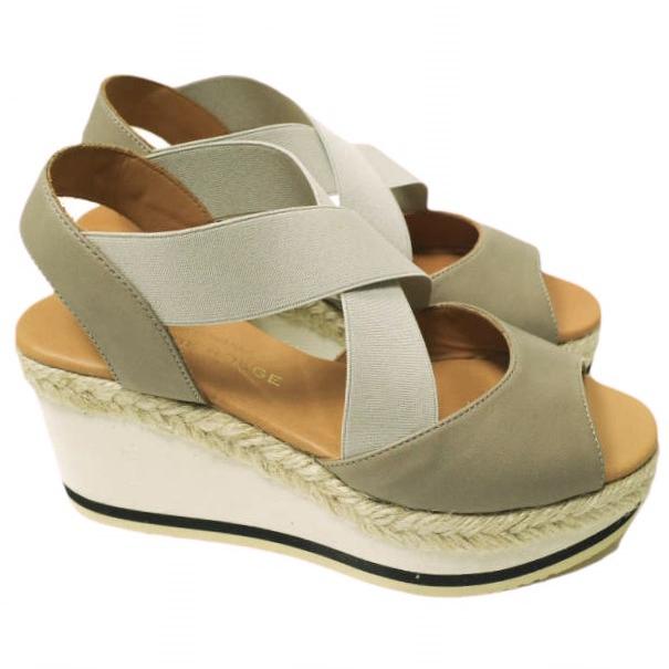 新品 LE CRABE ROUGE ルクラベルージュ スペイン製 CLASSIC ウエッジソールストラップサンダル 38(24cm) TAUPE シューズ g12662 |  | 02