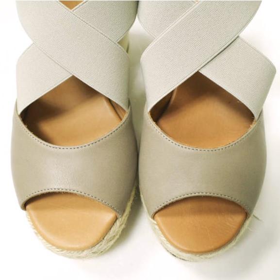 新品 LE CRABE ROUGE ルクラベルージュ スペイン製 CLASSIC ウエッジソールストラップサンダル 36(23cm) TAUPE シューズ g12663 |  | 04