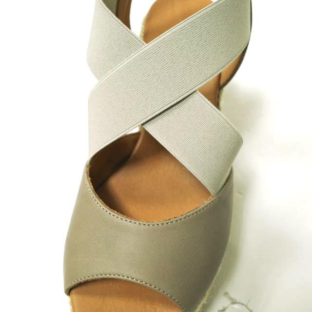 新品 LE CRABE ROUGE ルクラベルージュ スペイン製 CLASSIC ウエッジソールストラップサンダル 36(23cm) TAUPE シューズ g12663 |  | 05