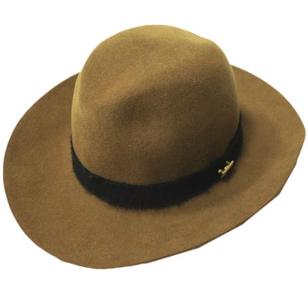 新品 maniera マニエラ Shaggy Ribbon Hat ウールフェルト ロングブリム シャギーリボンハット MEL-16301 S CAMEL DeoRex 中折れ g12678 | 