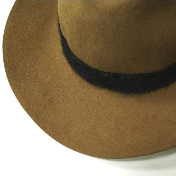 新品 maniera マニエラ Shaggy Ribbon Hat ウールフェルト ロングブリム シャギーリボンハット MEL-16301 S CAMEL DeoRex 中折れ g12678 |  | 05
