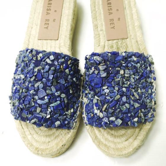 新品 MARISA REY マリサレイ スペイン製 TAMARU ビジューエスパドリーユサンダル 36(23cm) NAVY フラット シューズ g12683 |  | 04