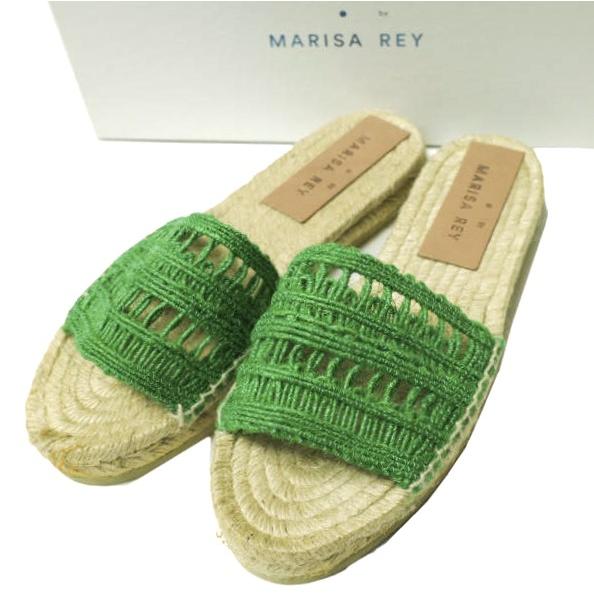 新品 MARISA REY マリサレイ スペイン製 LLAFRANC エスパドリーユフラットサンダル 37(24cm) Green シューズ g12688 | 