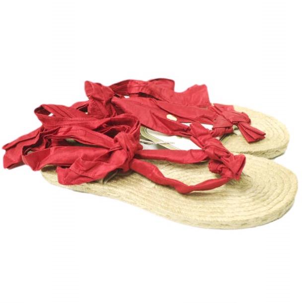 新品 MUVEIL ミュベール Cervera エスパドリーユリボンサンダル MA11 ESH002 EURサイズ：38(24.5cm) RED 定価26,250円 シューズ g12694 |  | 02