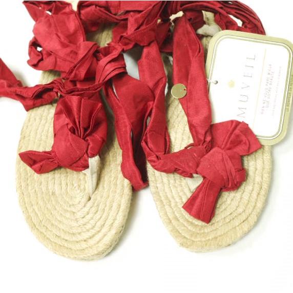 新品 MUVEIL ミュベール Cervera エスパドリーユリボンサンダル MA11 ESH002 EURサイズ：37(23.5cm) RED 定価26,250円 シューズ g12695 |  | 04