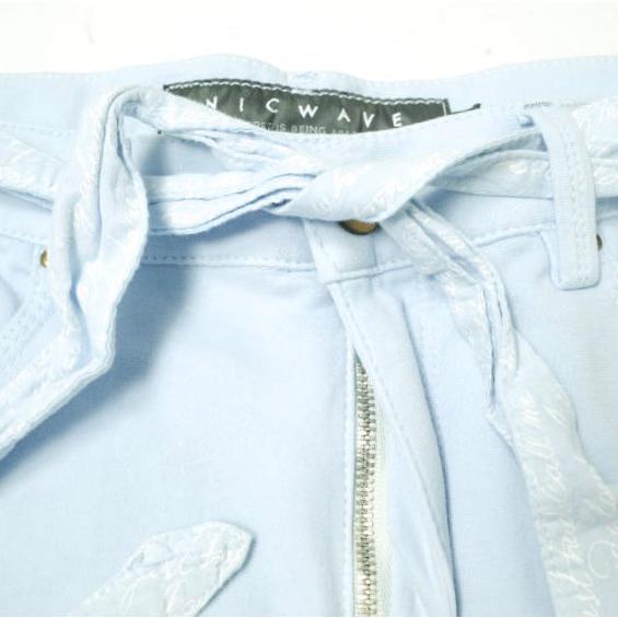 新品 NICWAVE ニックウェーブ イタリア製 JTSK67 SAKURA ストレッチコットン ベルテッドパンツ 44 BLUE 定価22,000円 ボトムス g12707 |  | 05