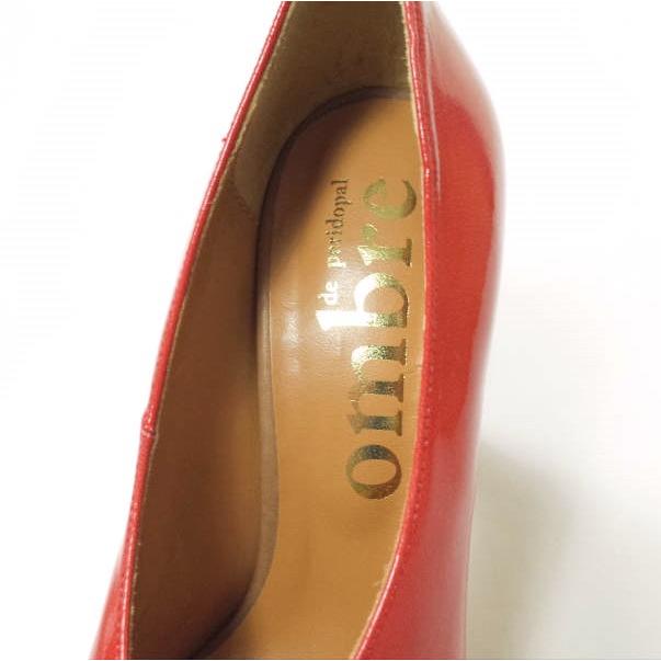 新品 ombre de peridopal オンブルドゥペリドパール パテントレザーオープントゥヒールパンプス OM1410-008 36 1/2(23-23.5cm) RED g12714 |  | 05