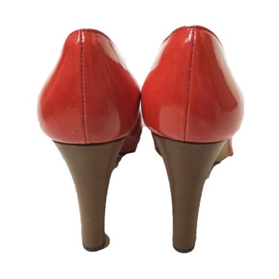 新品 ombre de peridopal オンブルドゥペリドパール パテントレザーオープントゥヒールパンプス OM1410-008 36(22.5-23cm) RED g12715 |  | 03