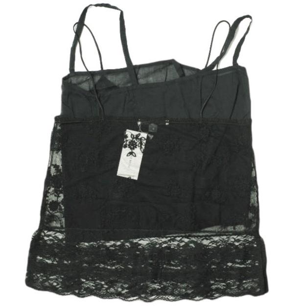 新品 QUEENE AND BELLE クイーンアンドベル VICTORIA CAMI Embroidered tulle 刺繍チュールキャミソール S BLACK レース 定価47,300円 |  | 01