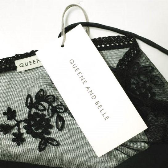 新品 QUEENE AND BELLE クイーンアンドベル VICTORIA CAMI Embroidered tulle 刺繍チュールキャミソール S BLACK レース 定価47,300円 |  | 02