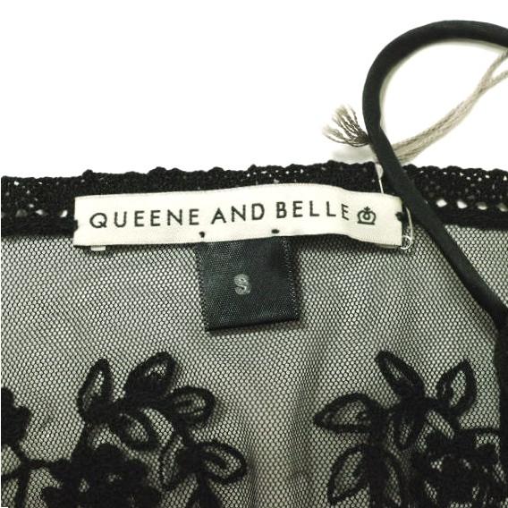 新品 QUEENE AND BELLE クイーンアンドベル VICTORIA CAMI Embroidered tulle 刺繍チュールキャミソール S BLACK レース 定価47,300円 |  | 03