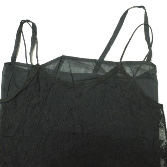 新品 QUEENE AND BELLE クイーンアンドベル VICTORIA CAMI Embroidered tulle 刺繍チュールキャミソール S BLACK レース 定価47,300円 |  | 04