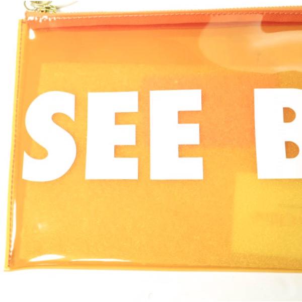 新品 SEE BY CHLOE シーバイクロエ PVC CLUTCH BAG ポリ塩化ビニールクリアクラッチバッグ チャーム付き 19UP822509 Orange カバン g12788 |  | 03