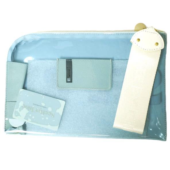 新品 SEE BY CHLOE シーバイクロエ PVC CLUTCH BAG ポリ塩化ビニールクリアクラッチバッグ チャーム付き 19UP822509 Blue スケルトン |  | 01